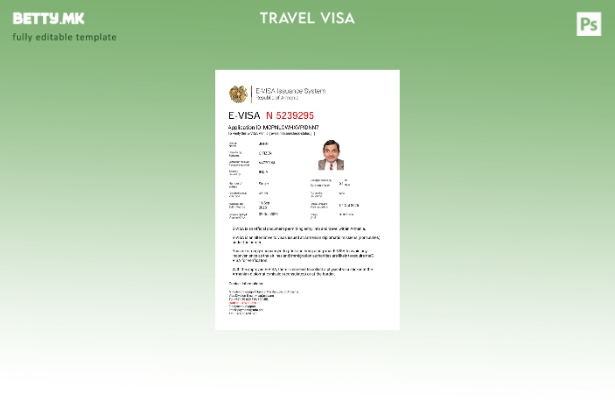 Модерен стил на Ерменија и шаблон за виза во формати Word и Pdf